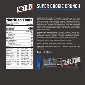 img 3 attached to MET-Rx Big 100 Colossal Protein Super Cookie Crunch Meal Replacement Bars - 9 штук: Зарядите свой день вкусным и питательным перекусом.