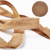 🎀 kinjoek 1 inch wide burlap ribbon - versatile natural jute fabric for christmas, wedding, and diy crafts - 54 yards ribbon for decoration, gifts, and more logo