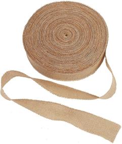 img 3 attached to 🎀 KINJOEK 1 Inch Wide Burlap Ribbon - Versatile Natural Jute Fabric for Christmas, Wedding, and DIY Crafts - 54 Yards Ribbon for Decoration, Gifts, and More