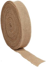 img 2 attached to 🎀 KINJOEK 1 Inch Wide Burlap Ribbon - Versatile Natural Jute Fabric for Christmas, Wedding, and DIY Crafts - 54 Yards Ribbon for Decoration, Gifts, and More