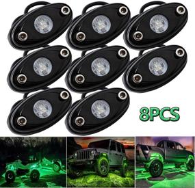 img 4 attached to LEDMIRCY LED Rock Lights Green 8PCS For Off Road Truck Car Boat ATV SUV Waterproof High Power Underbody Neon Trail Lights Underglow Lights Interior Exterior Shockproof(8PCS-Green)