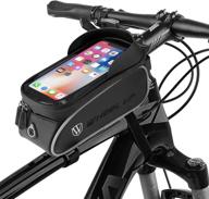 🚲 bike phone mount bag: waterproof tsuinz frame bag for iphone 11 xs max xr - secure phone case holder & front storage logo