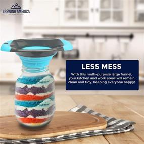 img 2 attached to 🥣 Flexible Silicone Kitchen Canning Funnel for Wide Mouth and Regular Mason Jars - Teal/Gray - Perfect for Coffee, Liquid, Jam, Cooking, Baking, Crafts and More!