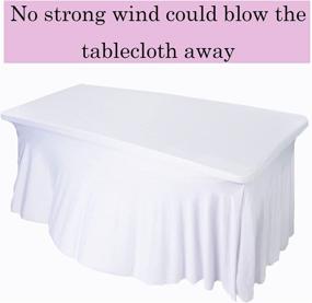 img 1 attached to Rinpon Rectangle Stretchy Polyester Tablecloths