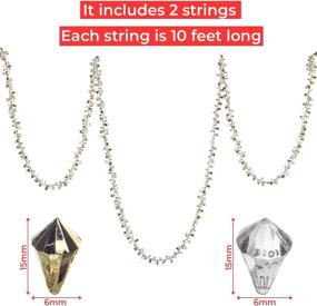 img 1 attached to 🎄 Klikel Clear Iridescent and Gold Christmas Bead Garland - Large 10-feet Twist Bead String for Christmas Tree - Set of 2 Pieces