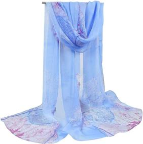 img 3 attached to 🌸 Yusongirl Lightweight Scarf for Women - Floral Print Fashion Scarves Shawl Wraps for All Seasons