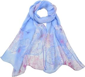 img 2 attached to 🌸 Yusongirl Lightweight Scarf for Women - Floral Print Fashion Scarves Shawl Wraps for All Seasons