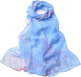 img 4 attached to 🌸 Yusongirl Lightweight Scarf for Women - Floral Print Fashion Scarves Shawl Wraps for All Seasons