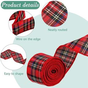 img 2 attached to 🎁 6-Pack 30 Yards Christmas Wired Edge Ribbons - Buffalo Plaid Wrapping Ribbon in Red and Green - Burlap Ribbon for Rustic Crafts and DIY Xmas Present Wrapping - Holiday Home Decor, Wreath, and Xmas Tree - 2 Inch Width