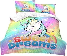 img 1 attached to Minigo Unicorn Comforter Cartoon Sparkle