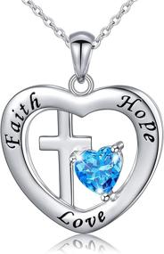 img 4 attached to 🌹 Women's Necklace: 925 Sterling Silver God in My Heart Cross Pendant for Faith, Hope, Love - Ideal for Girlfriend, Daughter, or Mother