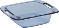 🔵 pyrex easy grab 8-inch square baking dish: atlantic blue glass for hassle-free cooking логотип