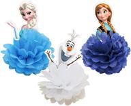 1 phoenix 3 frozen honeycomb centerpieces for table decorations – elsa themed decor for olf birthday parties – paper flowers included logo