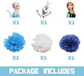 img 3 attached to 1 Phoenix 3 Frozen Honeycomb Centerpieces for Table Decorations – Elsa Themed Decor for Olf Birthday Parties – Paper Flowers Included