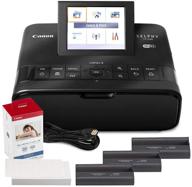 🖨️ black canon selphy cp1300 compact photo printer with wifi and accessory bundle + canon color ink and paper set logo