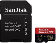 📷 sandisk extreme pro 64gb uhs-i/u3 micro sdxc memory card | скорость до 95mb/s | готов к 4k ultra hd | sdsdqxp-064g-g46a логотип