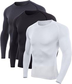 img 4 attached to Men's Long-Sleeve Compression Shirt Base Layer Running Top from SILKWORLD