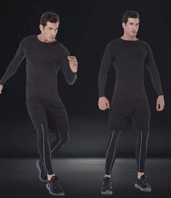 img 2 attached to Men's Long-Sleeve Compression Shirt Base Layer Running Top from SILKWORLD
