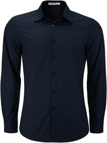 img 2 attached to AUDATE Shirts Sleeve Business Formal Men's Clothing and Shirts