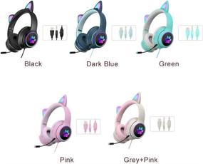 img 2 attached to 🐱 CoolCat Gaming: RGB LED Light Cat Ear Headphone with Microphone – Immersive Stereo Sound for Kids and Adults