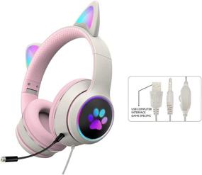 img 3 attached to 🐱 CoolCat Gaming: RGB LED Light Cat Ear Headphone with Microphone – Immersive Stereo Sound for Kids and Adults