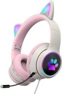 🐱 coolcat gaming: rgb led light cat ear headphone with microphone – immersive stereo sound for kids and adults логотип