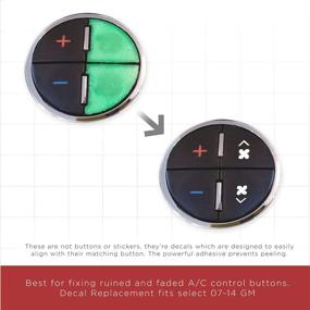 img 2 attached to 🚘 Набор для ремонта кнопок панели управления OxGord AC - сделан в США с оригинальным дизайном - идеально подходит для восстановления выцветших кнопок управления кондиционером - заменяющий декоративный наклейка подходит для автомобилей GM 2007-2014 гг. - автомобильные аксессуары для автомобилей, внедорожников, фургонов и грузовиков.