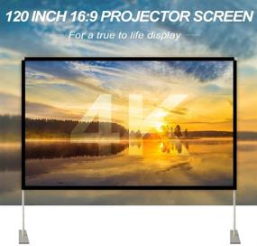 img 3 attached to Abdtech Portable Outdoor Movie Screen: 120 inch 3D Projector Screen with Foldable Frame and Carrying Bag - Enjoy Outdoor Film Movie Night, Indoor Outdoor Home Theater, Camping