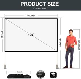 img 2 attached to Abdtech Portable Outdoor Movie Screen: 120 inch 3D Projector Screen with Foldable Frame and Carrying Bag - Enjoy Outdoor Film Movie Night, Indoor Outdoor Home Theater, Camping