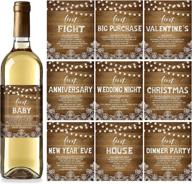 wedding milestones wine bottle labels - set of 10 zonon wine bottle stickers for marriage celebrations, wedding anniversary, and reception party decor supplies логотип