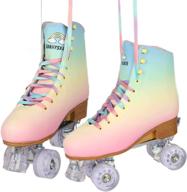 🛼 high-quality vegan leather outdoor roller skates for women and youth - adjustable size (medium , eu 35-38 , us women's 5-7) - perfect for indoor and outdoor use logo