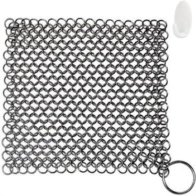 img 4 attached to Chainmail Scrubber Meirenda Stainless Pre Seasoned