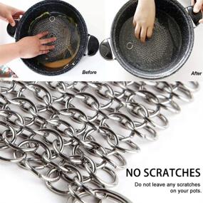 img 1 attached to Chainmail Scrubber Meirenda Stainless Pre Seasoned