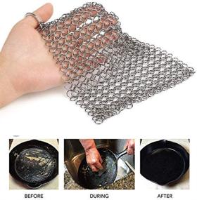 img 3 attached to Chainmail Scrubber Meirenda Stainless Pre Seasoned