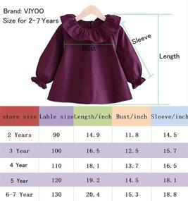 img 2 attached to Lotus Leaf Collar Long Sleeve Cotton Blouse for Girls, 2-7 Years