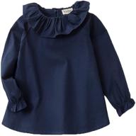 lotus leaf collar long sleeve cotton blouse for girls, 2-7 years logo