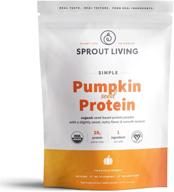 🎃 простой тыквенный протеиновый порошок sprout living: 20 г органического растительного протеина без искусственных подсластителей, без молока, без гмо, веганский, без глютена и подходит для кето-диеты - 1 фунт логотип