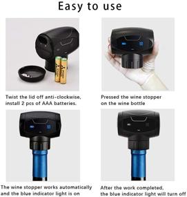 img 2 attached to 🍷 Foneta Electric Wine Stopper with Vacuum Pump - Food-Grade Silicone, Automatic Wine Bottle Sealer and Preserver to Keep Wine Fresh - Ideal Gift for Wine Enthusiasts