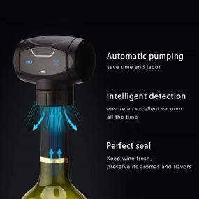 img 3 attached to 🍷 Foneta Electric Wine Stopper with Vacuum Pump - Food-Grade Silicone, Automatic Wine Bottle Sealer and Preserver to Keep Wine Fresh - Ideal Gift for Wine Enthusiasts