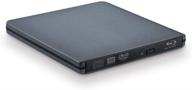 💿 usb3.0 and type-c aluminum external blu-ray writer drive: portable slim reader player for 100gb 128gb bd dvd discs, 3d 6x burner (grey) logo