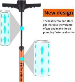 img 1 attached to 🚲 TOOLITIN Pro Bike Pump with Pressure Gauge - Ergonomic Bicycle Pump, 180 Psi, Fits Presta and Schrader Valve