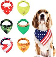 🐾 chrider dog bandana: 6-piece birthday gift set with adjustable triangle bib scarves for small, medium, and large dogs and cats - washable accessories for pets логотип