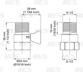 img 3 attached to 💧 KES Shower Shut Off Valve with Lever Handle - Regulate Water Flow, Polished Chrome Finish