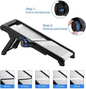 img 1 attached to 🥔 Mandoline Slicer: Adjustable Blade Vegatable Cutter and Potato Chip Fry Cutter - Kitchen Chopper with Safety Gloves