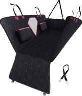 toozey dog seat cover for back seat: waterproof, scratchproof, and pet-friendly with mesh window, seat belt and side protector - standard, pink logo