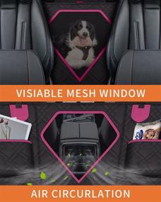 img 3 attached to Toozey Dog Seat Cover for Back Seat: Waterproof, Scratchproof, and Pet-Friendly with Mesh Window, Seat Belt and Side Protector - Standard, Pink