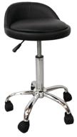 💺 black saddle hydraulic salon stool with back rest from devlon northwest: ideal for spa and salon use logo