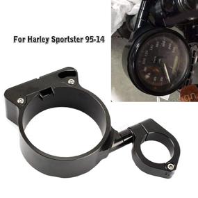 img 1 attached to Улучшите свой Harley Sportster XL 883/1200 с кронштейном для переноса спидометра PLSUSJHAO в элегантной черной отделке.