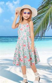 img 1 attached to 🌴 RAISEVERN Backless Sundress: Tropical Adjustable Girls' Dress for Stylish Summer Wear