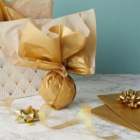 img 2 attached to 🎁 Golden Tissue Paper for Gift Bags, Wrapping, and Birthday Parties (60 Sheets, 20 x 26 in)